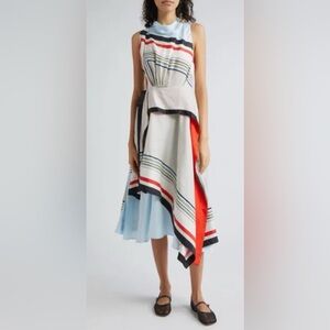 3.1 Phillip Lim NY Liberty Print Silk Cascade Dress in Ivory Multi size 2